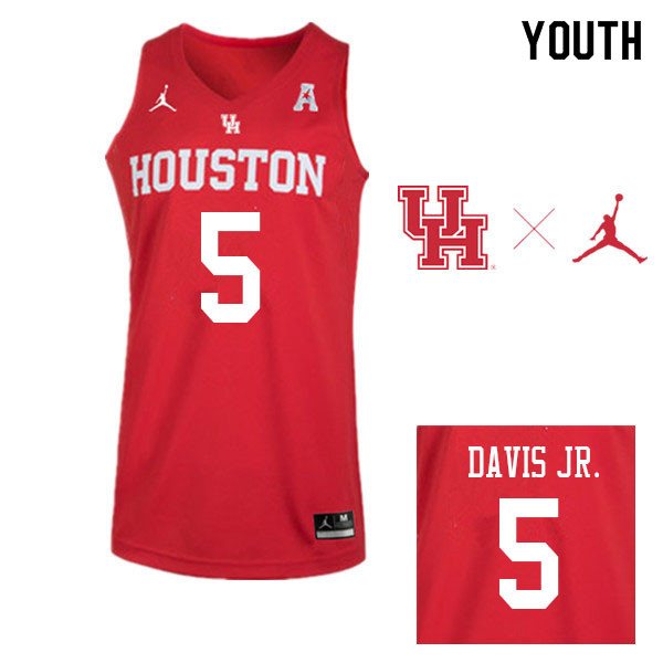 Jordan Brand Youth #5 Corey Davis Jr. Houston Cougars College Basketball Jerseys Sale-Red